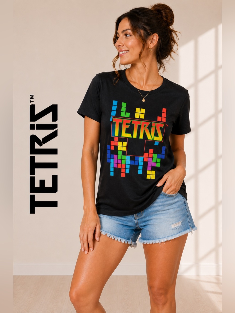 •Only & Sons Official Tetris Black Graphic T-Shirt | Medium